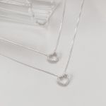 Colar Coração Cravejado Shine Prata 925 