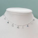 Choker Olho Grego Da Sorte Prata 925 