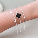 Pulseira Trevo Preto Em Prata 925