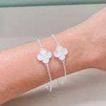 Pulseira Trevo Madreperola Prata 925 