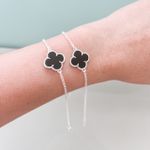 Pulseira Trevo Preto Em Prata 925