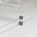 Pulseira Trevo Preto Em Prata 925