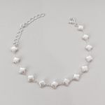 Pulseira Trevo Perola Em Prata 925 