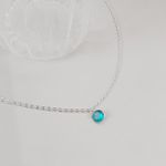 Tornozeleira Pedra Turmalina Prata 925 