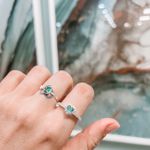 Anel Coração Cravejado Turmalina Prata 925 