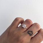 Anel Quadrado Cristal Prata 925 