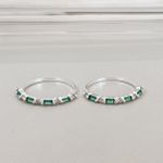 Anel Betina Cristal E Verde Prata 925 