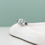 Anel Nossa Senhora Aparecida Azul Prata 925 