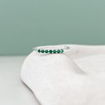 Anel Aparador Verde Prata 925 