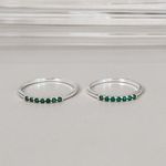 Anel Aparador Verde Prata 925 