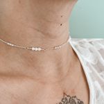 Colar Perola e Bolas Prata 925 