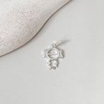 Pingente Menina Liso Prata 925 