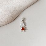 Pingente Menina De Zirconia Prata 925 
