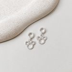 Berloque Mickey Cravejado Cristal Vazado Prata 925 