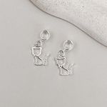 Berloque Gato Liso e Cravejado Prata 925