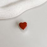 Berloque Separador Coração Vermelho Prata 925 