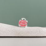 Berloque Separador Mala Rosa Prata 925 