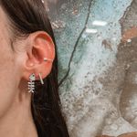 Brinco Peixe esqueleto Prata 925