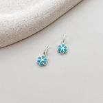 Pingente Florzinha Verde Água Prata 925