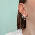 Trio Argola Coração Prata 925 