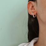 Argola Click Cravejada Coração Prata 925 