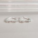 Argola Click Cravejada Coração Prata 925 