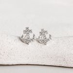 Brinco Âncora Cravejado Prata 925 