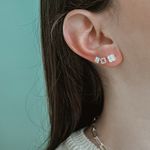 Trio Trevo Cravejado Prata 925