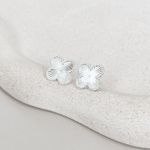 Brinco Trevo Detalhado Prata 925 