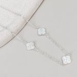 Colar Trevo 40cm Prata 925 