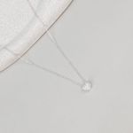 Colar Coração Cravejado 45cm Prata 925 