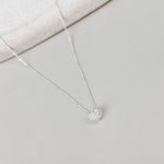 Colar Coração Cravejado 45cm Prata 925 