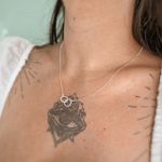 Colar Veneziana Infinito Cravejado 45cm Prata 925