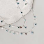 Choker Olho Grego Com Coração Prata 925