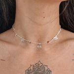 Choker Olho Grego Bip Prata 925