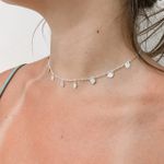 Choker Medalhas Coração Prata 925 