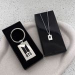 Kit Colar BTS Prata 925 + Chaveiro BTS Aço Inox 