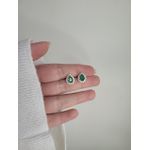 Brinco Gota Verde Esmeralda Prata 925