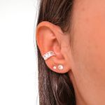 Piercing Fake Pedra Oval Cristal Prata 925