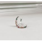 Piercing Fake Colorido Cravejado Prata 925 