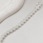 Pulseira Coração Cravejado Aura Prata 925