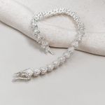 Pulseira Coração Cravejado Aura Prata 925