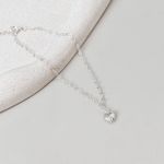 Tornozeleira Coração Cristal Prata 925 