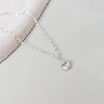 Tornozeleira Coração Cristal Prata 925 