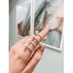 Anel Perola Cravejado Prata 925 