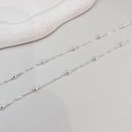 Pulseira Singapura Com Bolinha Prata 925