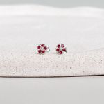 Brinco Flor Rosa Prata 925