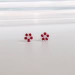 Brinco Flor Rosa Prata 925