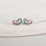 Brinco Borboleta Colorida Prata 925 