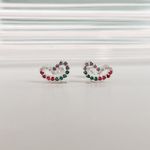 Brinco Borboleta Colorida Prata 925 